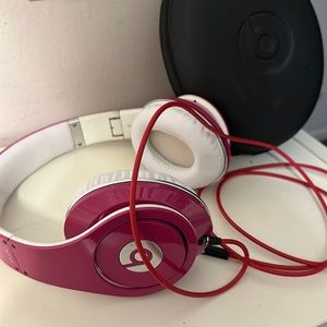 Beats Studio pink wired headphones